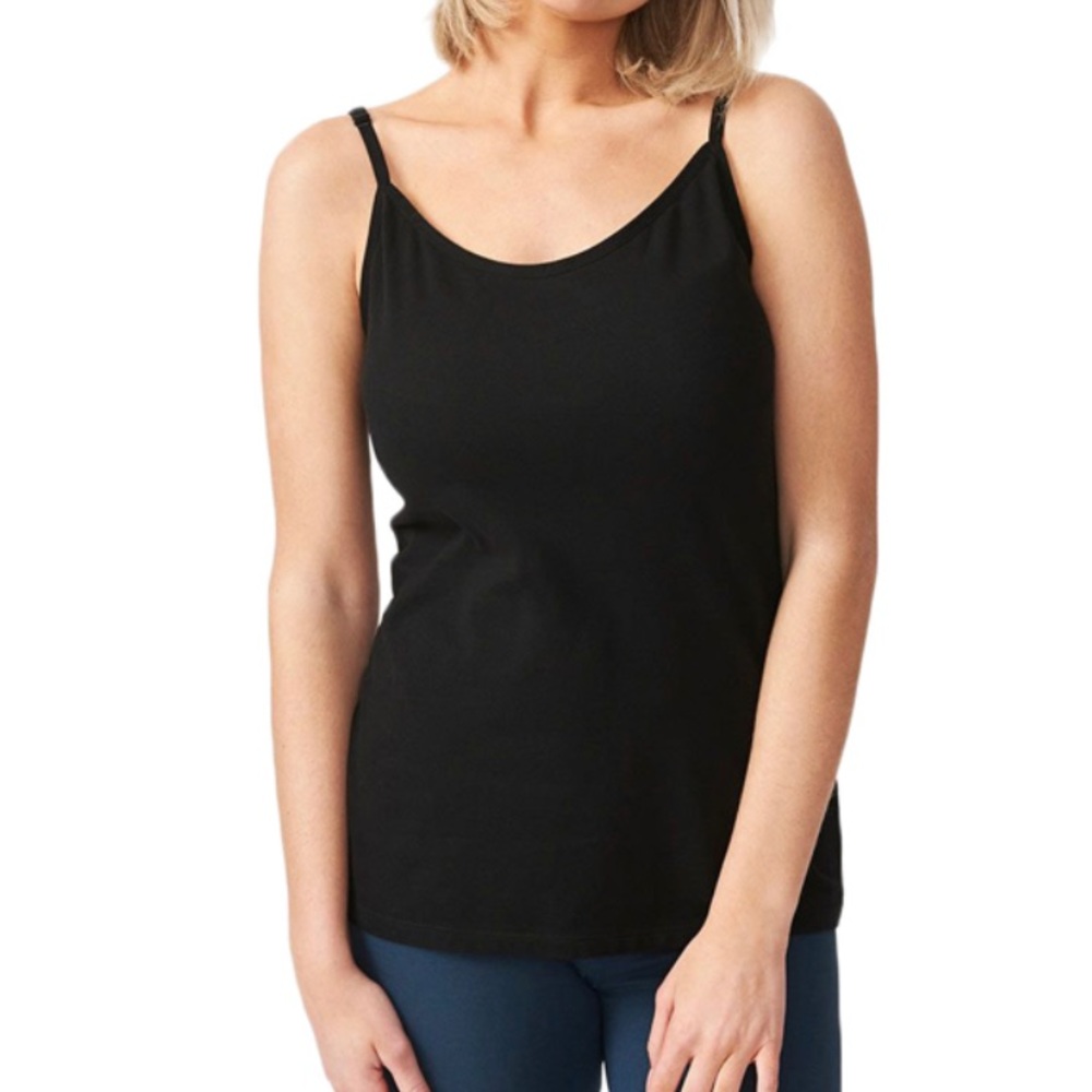 NWOT Never Worn Maggie’s Organic Cotton Essential Tank Camisole Top Black
